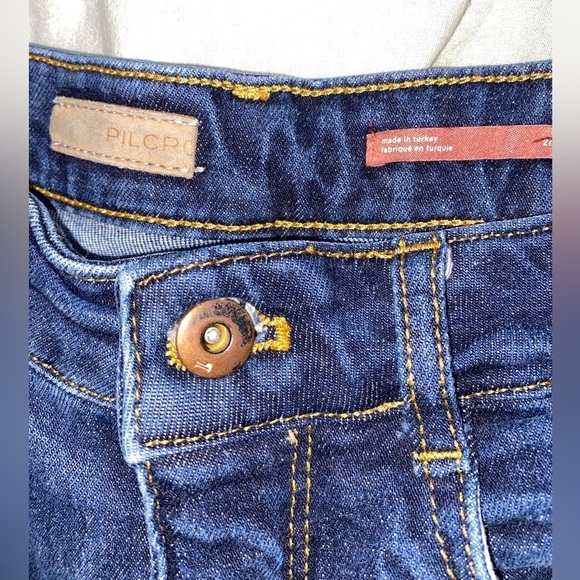 Pilcro Anthropologie The Split Straight Jeans Split Ankle Hem Medium Wash Trendy - Picture 9 of 13